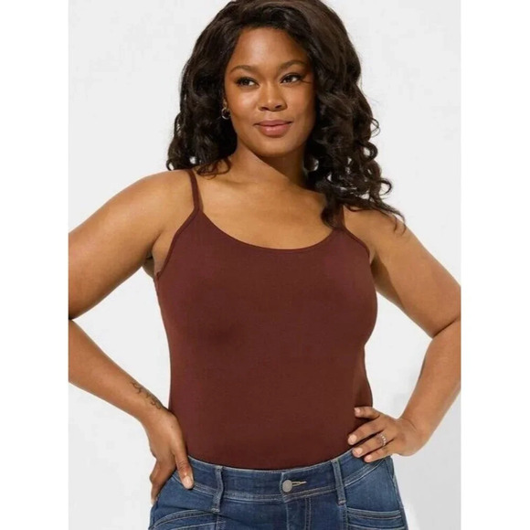 Torrid Bitter Chocolate Sculpting Stretch Knit Scoop Neck Cami Tank Size 4X - Picture 1 of 6